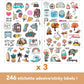 Set di 250 Stickers Viaggio Kawaii – Per Diari e Scrapbooking